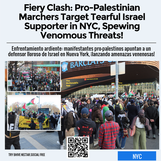 Fiery Clash: Pro-Palestinian Marchers Target Tearful Israel Supporter in NYC, Spewing Venomous Threats!