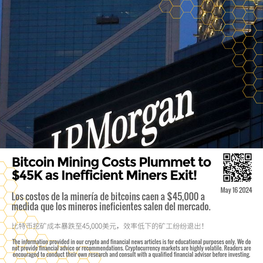 Bitcoin Mining Costs Plummet to $45K as Inefficient Miners Exit!