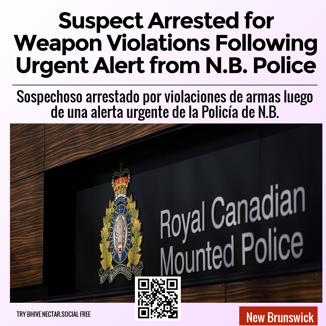 Suspect Arrested for Weapon Violations Following Urgent Alert from N.B. Police