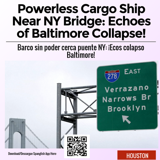 Powerless Cargo Ship Near NY Bridge: Echoes of Baltimore Collapse!