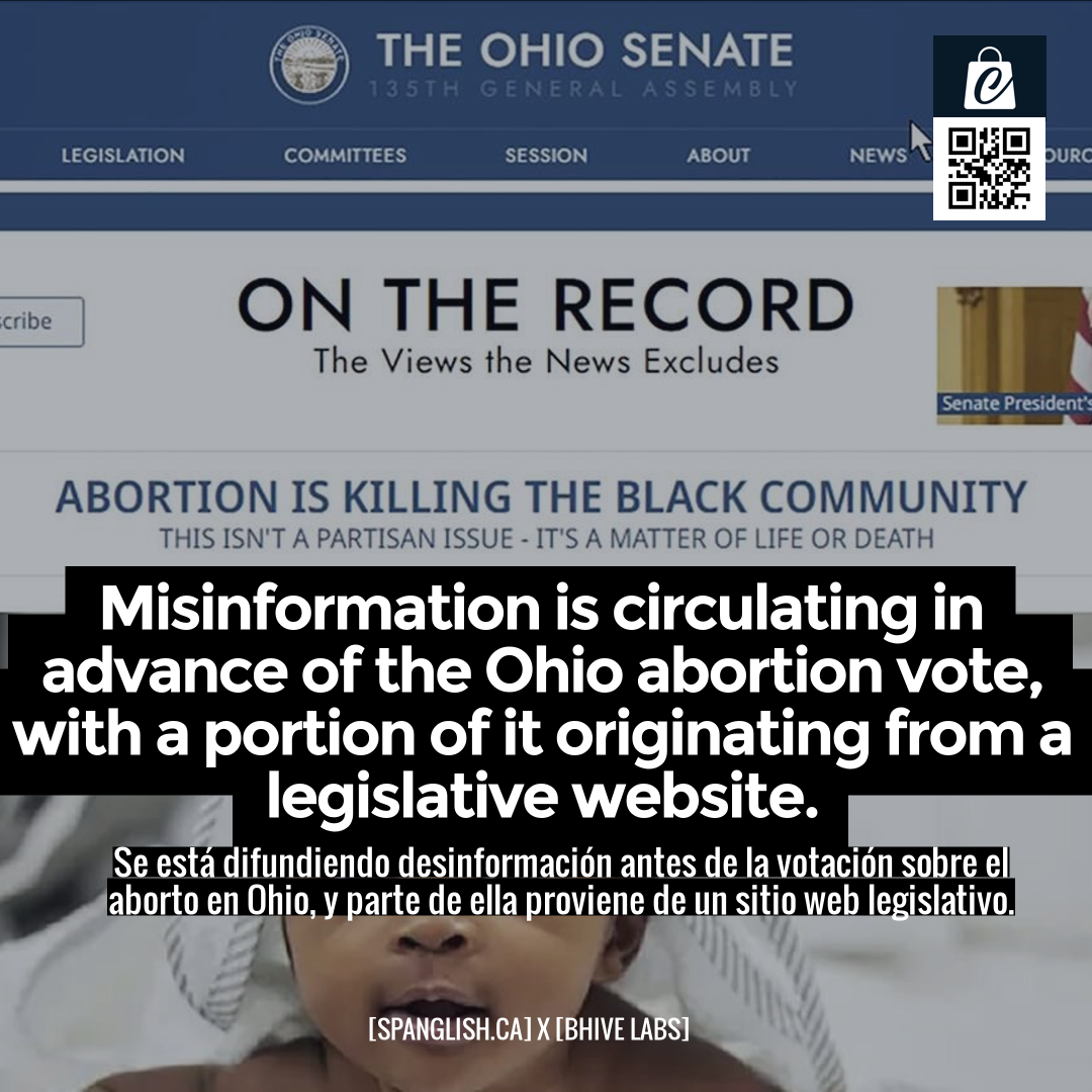 Misinformation is circulating in advance of the Ohio abortion vote, with a portion of it originating from a legislative website.