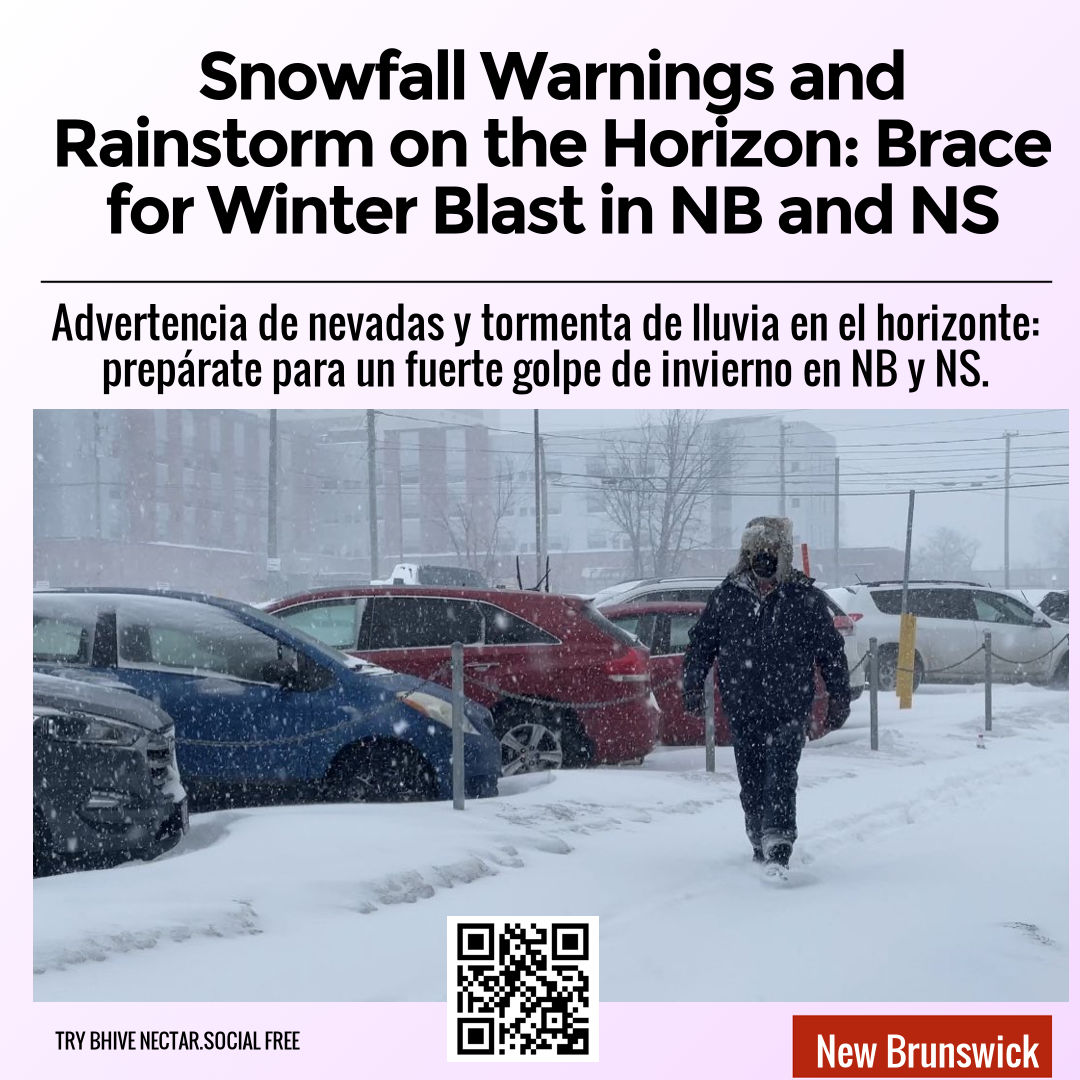 Snowfall Warnings and Rainstorm on the Horizon: Brace for Winter Blast in NB and NS