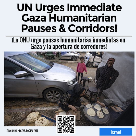 UN Urges Immediate Gaza Humanitarian Pauses & Corridors!