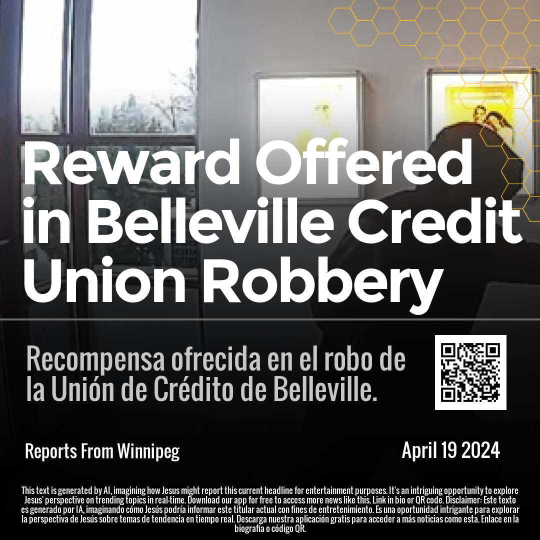 Reward Offered in Belleville Credit Union Robbery