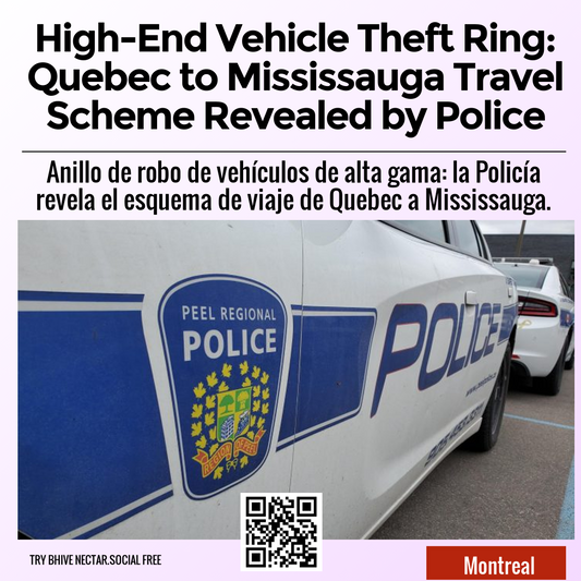 High-End Vehicle Theft Ring: Quebec to Mississauga Travel Scheme Revealed by Police