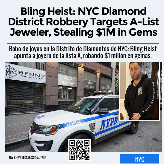 Bling Heist: NYC Diamond District Robbery Targets A-List Jeweler, Stealing $1M in Gems