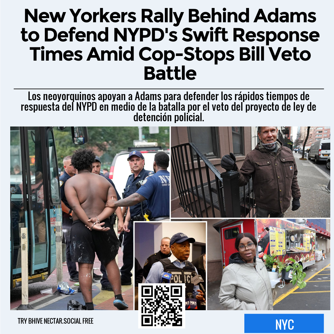 New Yorkers Rally Behind Adams to Defend NYPD's Swift Response Times Amid Cop-Stops Bill Veto Battle