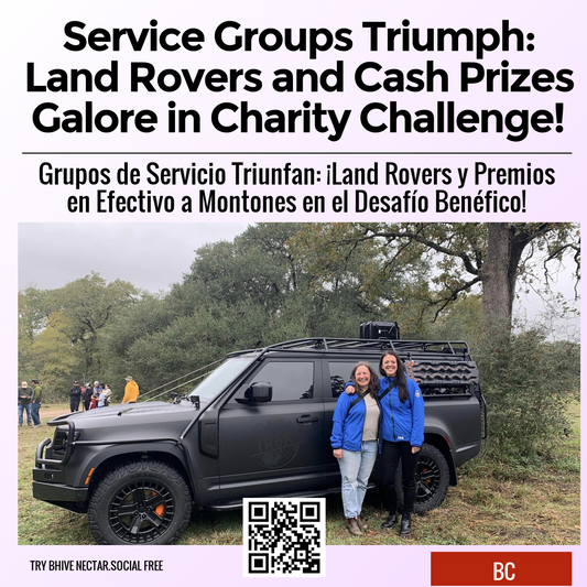 Service Groups Triumph: Land Rovers and Cash Prizes Galore in Charity Challenge!