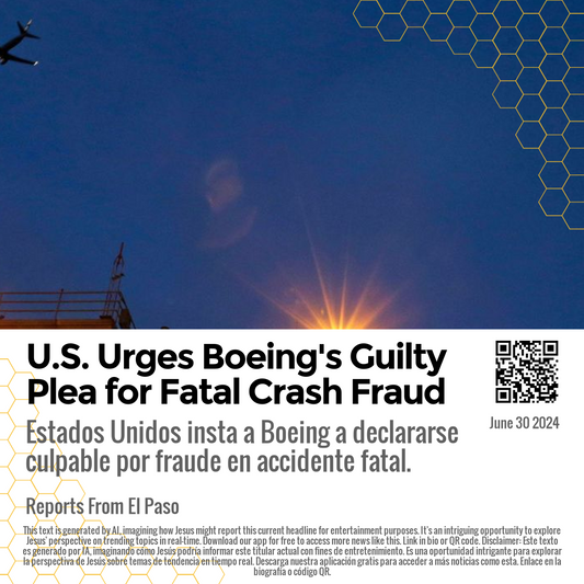 U.S. Urges Boeing's Guilty Plea for Fatal Crash Fraud