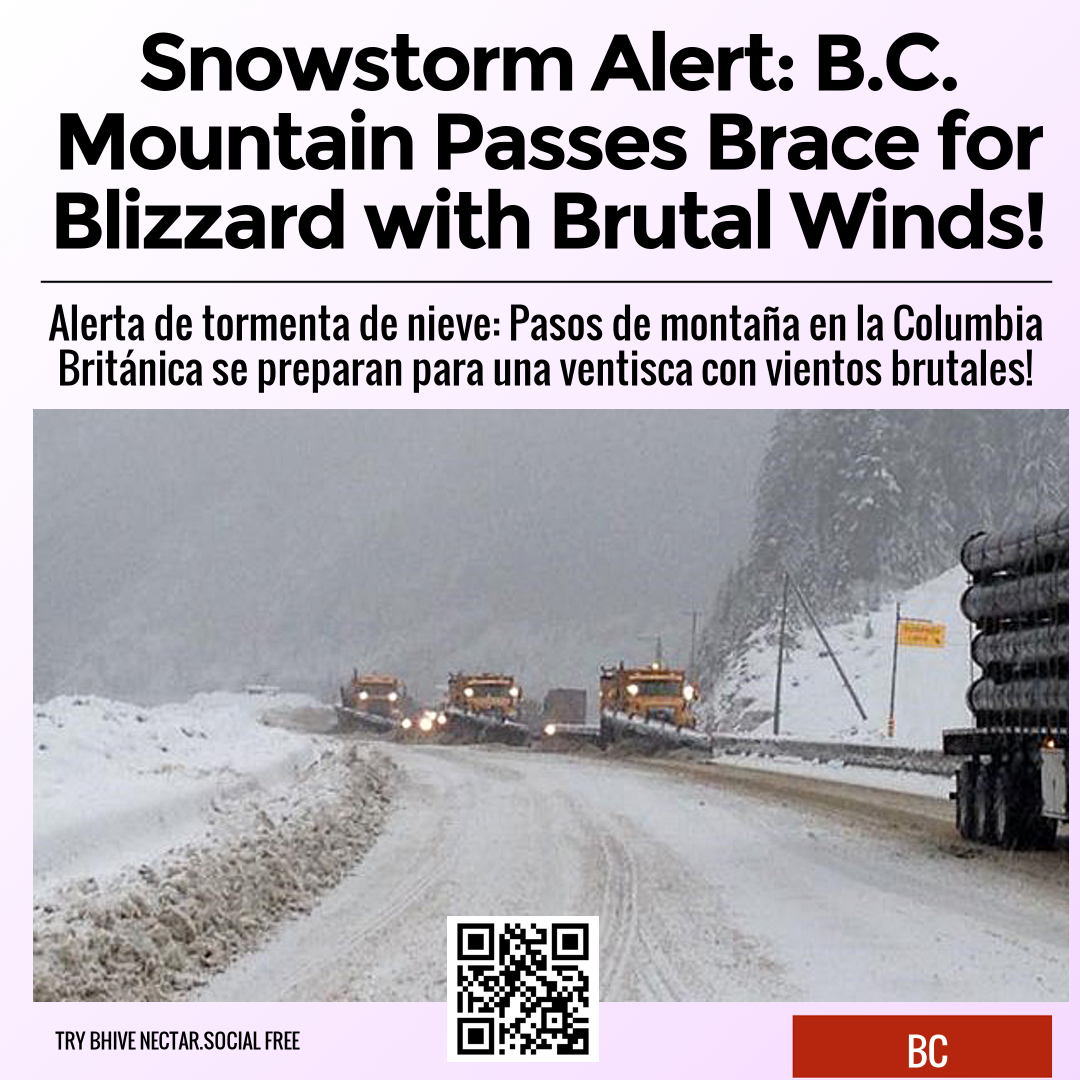 Snowstorm Alert: B.C. Mountain Passes Brace for Blizzard with Brutal Winds!