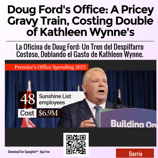 Doug Ford's Office: A Pricey Gravy Train, Costing Double of Kathleen Wynne's