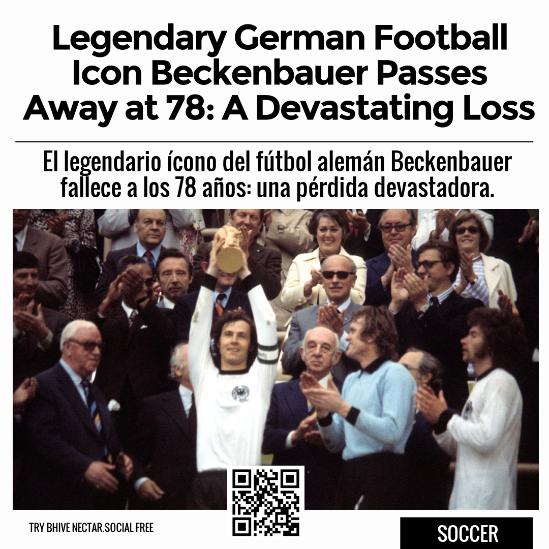 Legendary German Football Icon Beckenbauer Passes Away at 78: A Devastating Loss