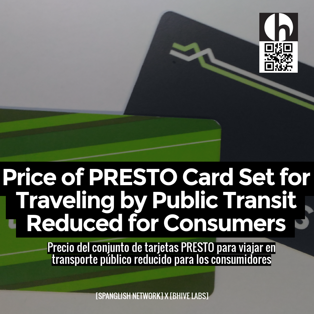 Price of PRESTO Card Set for Traveling by Public Transit Reduced for Consumers