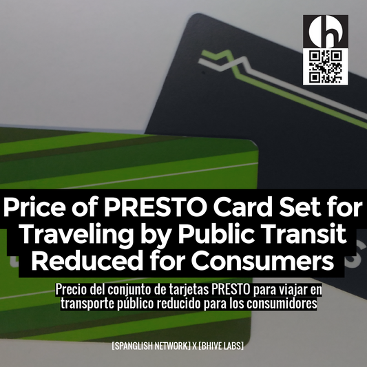 Price of PRESTO Card Set for Traveling by Public Transit Reduced for Consumers