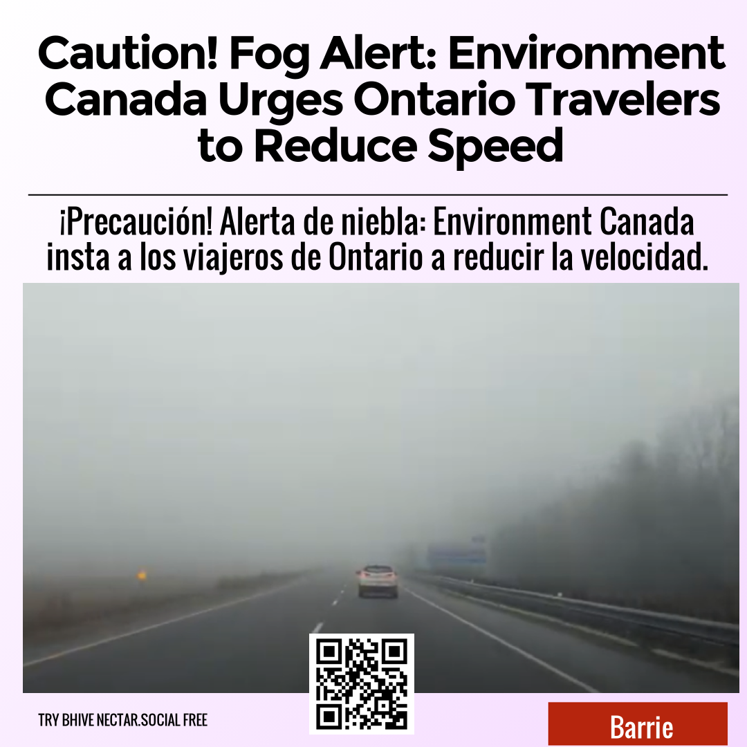 Caution! Fog Alert: Environment Canada Urges Ontario Travelers to Reduce Speed