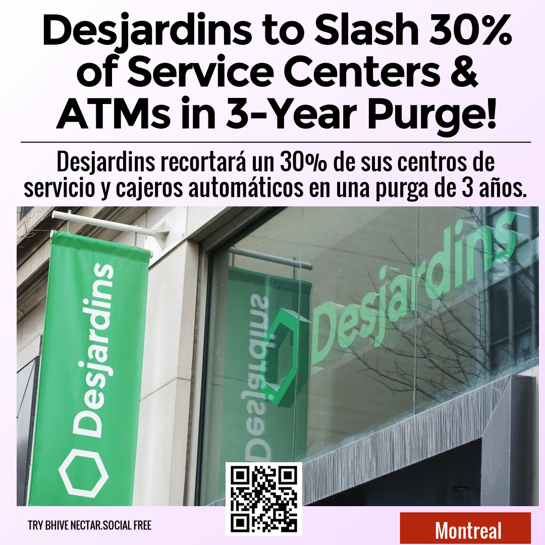 Desjardins to Slash 30% of Service Centers & ATMs in 3-Year Purge!