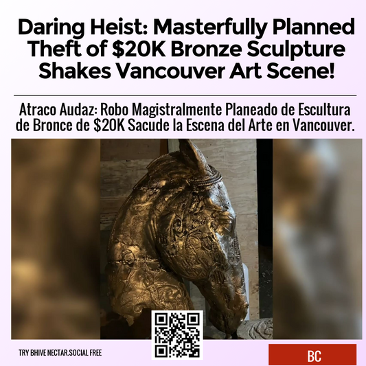 Daring Heist: Masterfully Planned Theft of $20K Bronze Sculpture Shakes Vancouver Art Scene!