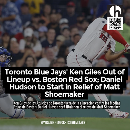 Toronto Blue Jays' Ken Giles Out of Lineup vs. Boston Red Sox; Daniel Hudson to Start in Relief of Matt Shoemaker