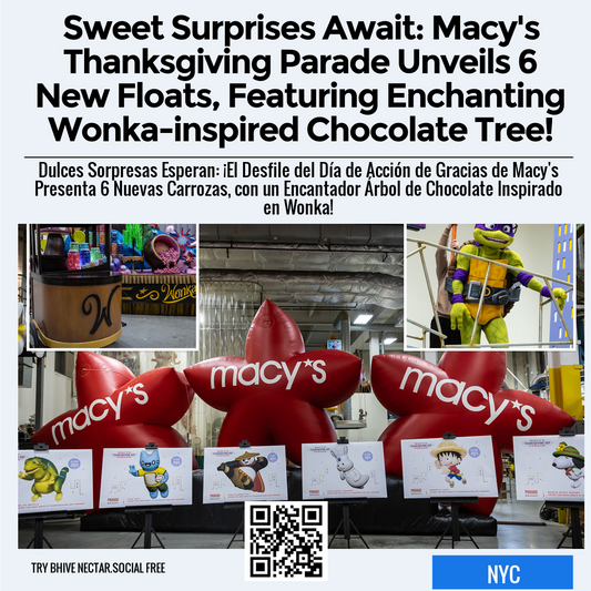 Sweet Surprises Await: Macy's Thanksgiving Parade Unveils 6 New Floats, Featuring Enchanting Wonka-inspired Chocolate Tree!