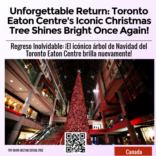 Unforgettable Return: Toronto Eaton Centre's Iconic Christmas Tree Shines Bright Once Again!