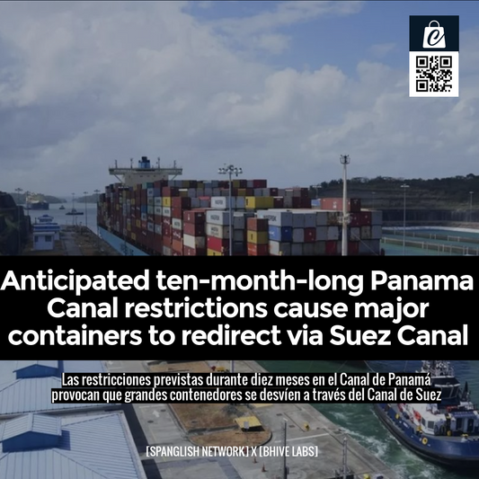 Anticipated ten-month-long Panama Canal restrictions cause major containers to redirect via Suez Canal