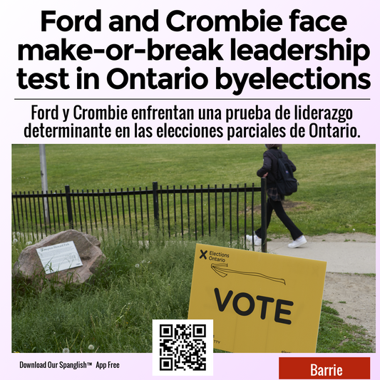 Ford and Crombie face make-or-break leadership test in Ontario byelections