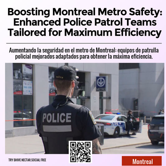 Boosting Montreal Metro Safety: Enhanced Police Patrol Teams Tailored for Maximum Efficiency