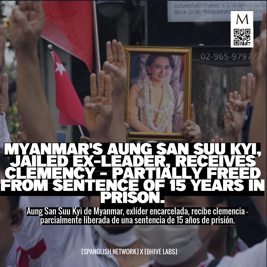 Myanmar's Aung San Suu Kyi, Jailed Ex-Leader, Receives Clemency - Partially Freed From Sentence of 15 Years in Prison.