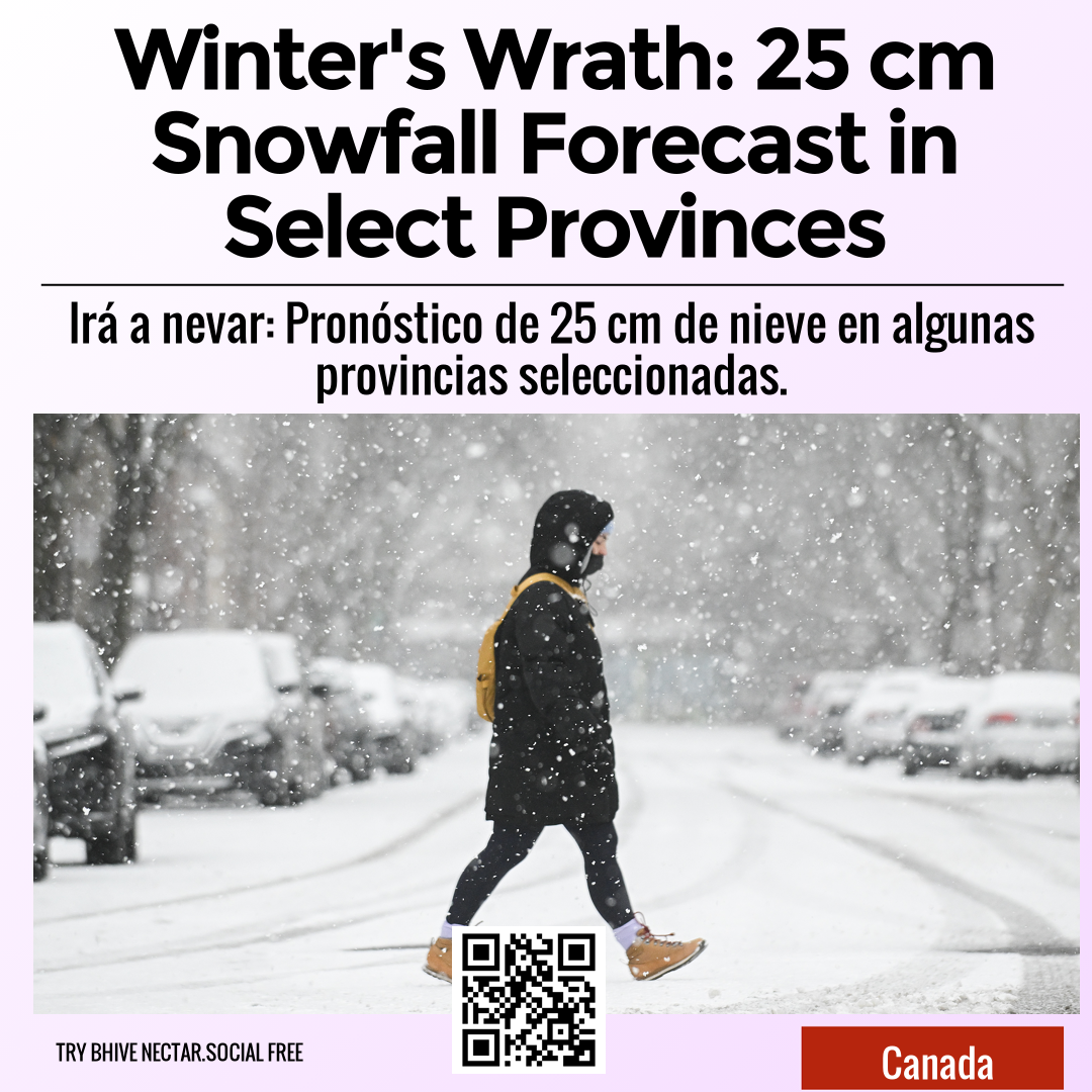 Winter's Wrath: 25 cm Snowfall Forecast in Select Provinces