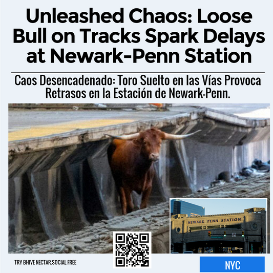 Unleashed Chaos: Loose Bull on Tracks Spark Delays at Newark-Penn Station