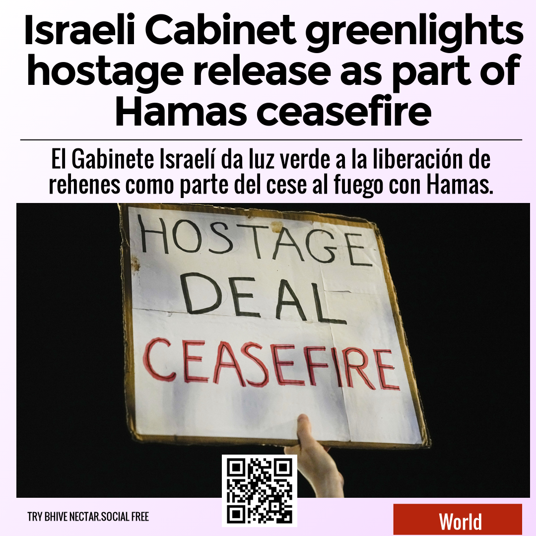 Israeli Cabinet greenlights hostage release as part of Hamas ceasefire