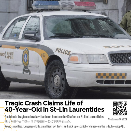 Tragic Crash Claims Life of 40-Year-Old in St-Lin Laurentides