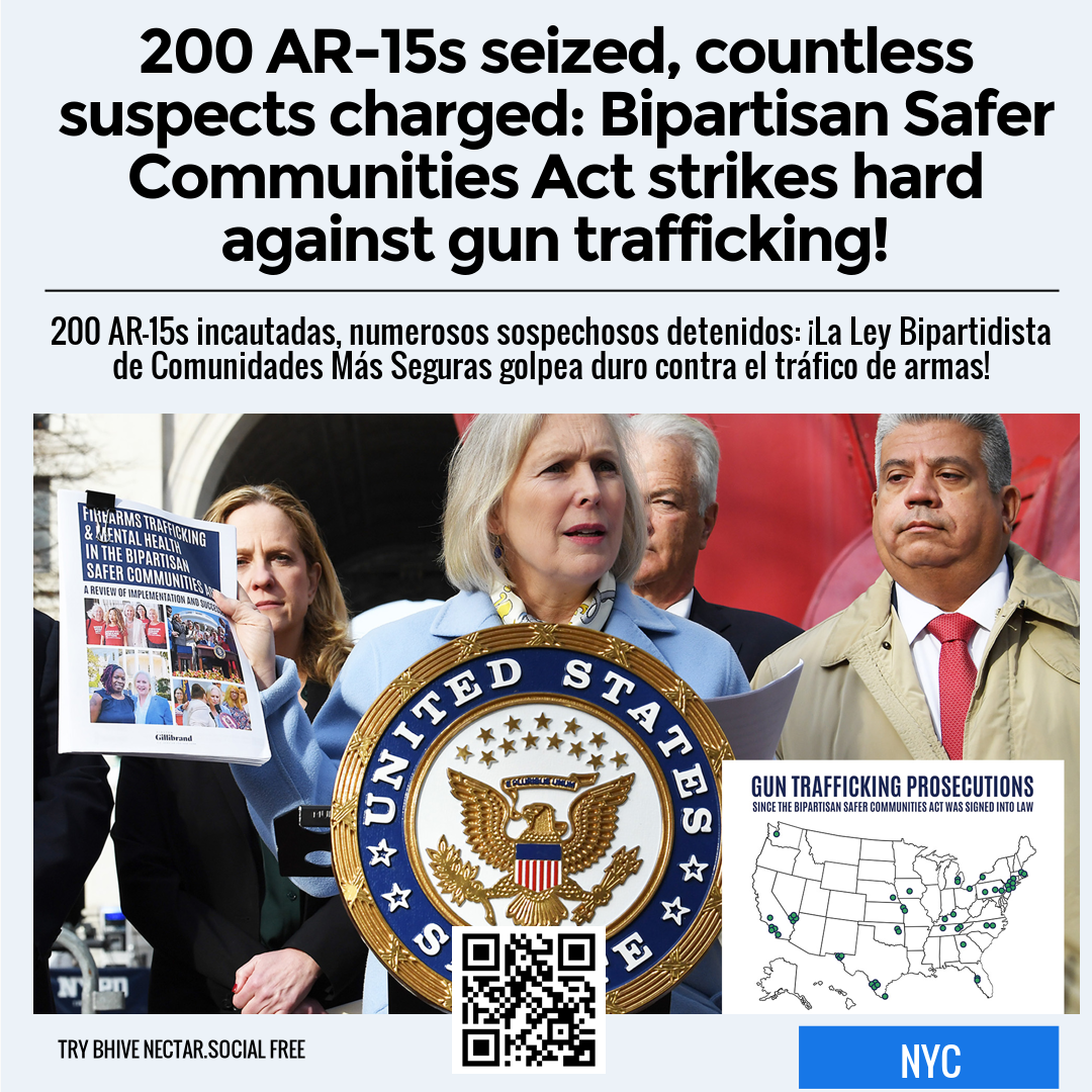 200 AR-15s seized, countless suspects charged: Bipartisan Safer Communities Act strikes hard against gun trafficking!