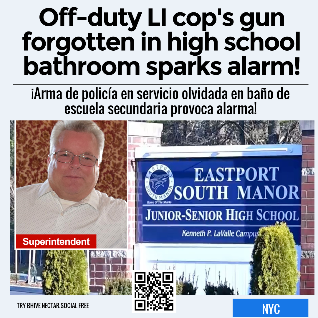 Off-duty LI cop's gun forgotten in high school bathroom sparks alarm!