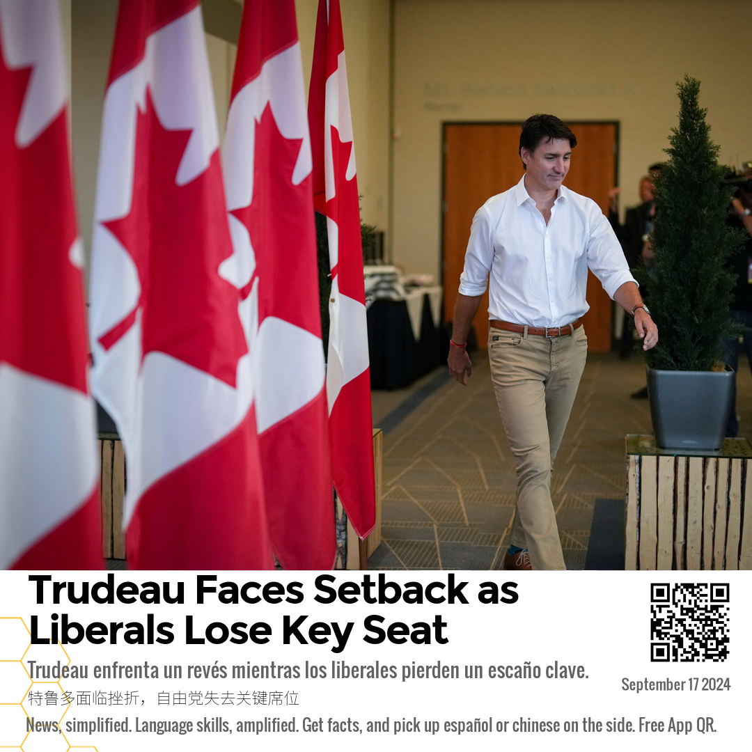 Trudeau Faces Setback as Liberals Lose Key Seat