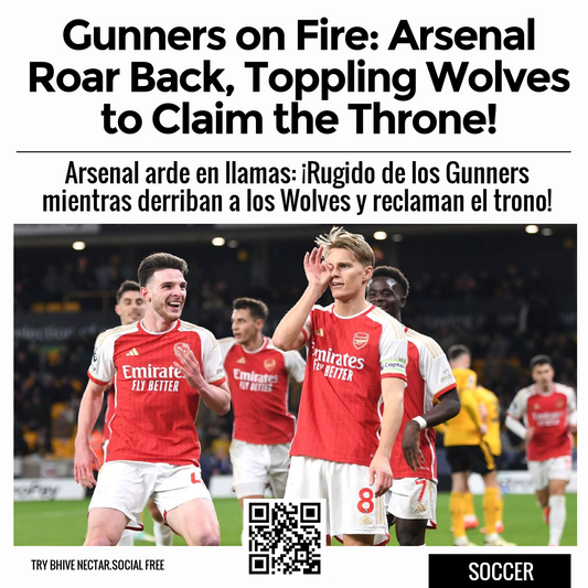 Gunners on Fire: Arsenal Roar Back, Toppling Wolves to Claim the Throne!