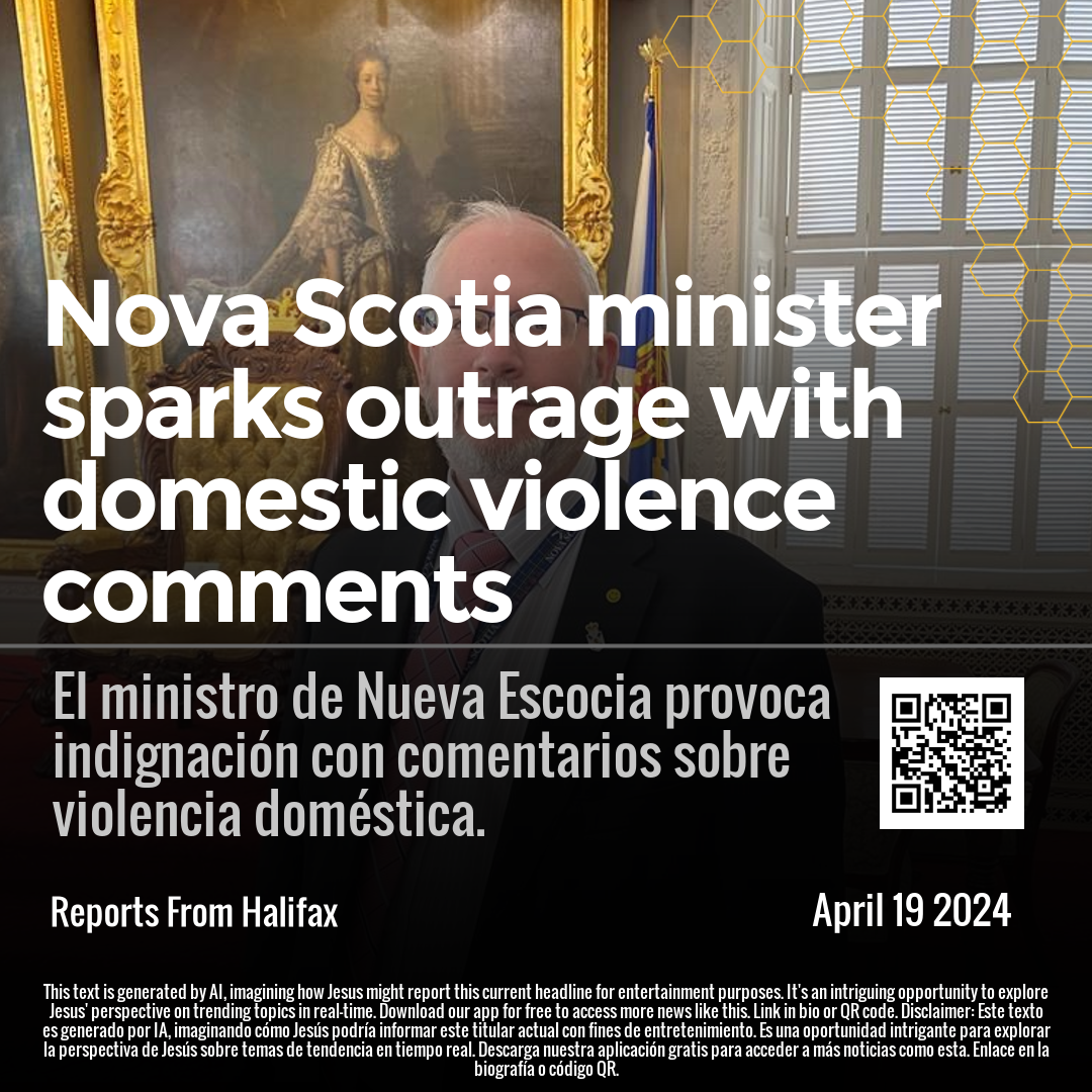 Nova Scotia minister sparks outrage with domestic violence comments