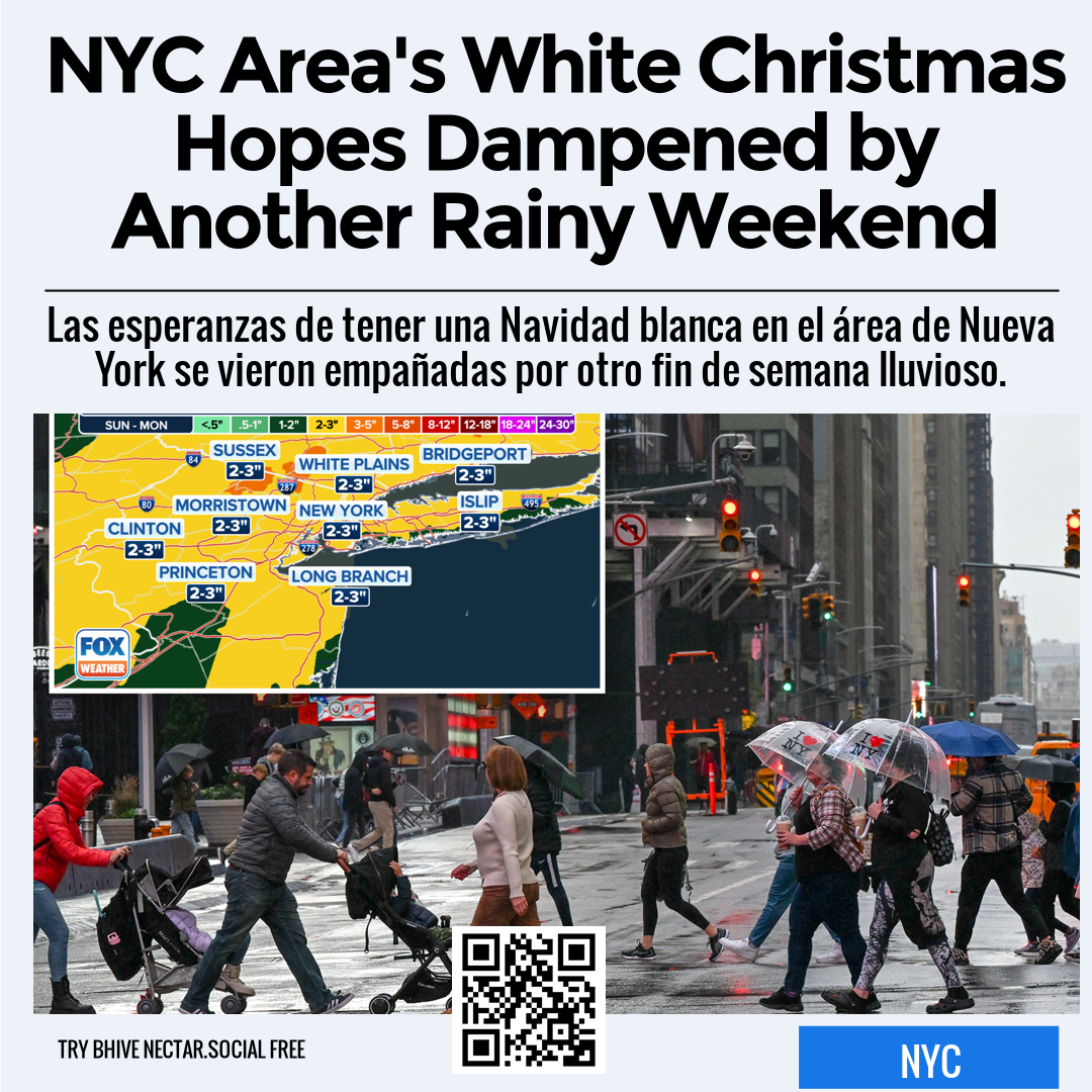 NYC Area's White Christmas Hopes Dampened by Another Rainy Weekend