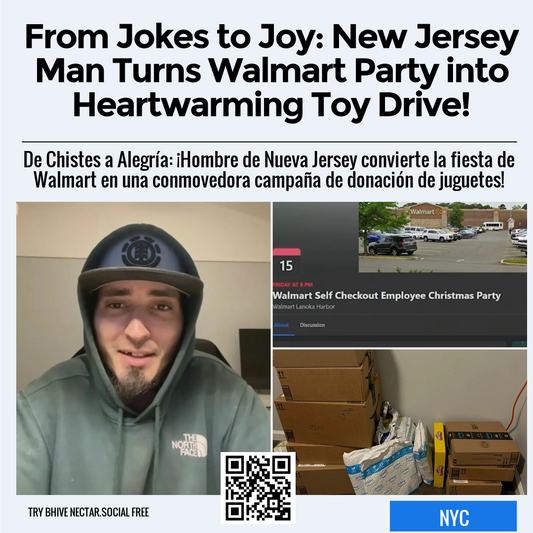 From Jokes to Joy: New Jersey Man Turns Walmart Party into Heartwarming Toy Drive!