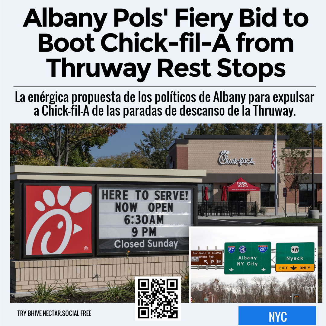 Albany Pols' Fiery Bid to Boot Chick-fil-A from Thruway Rest Stops