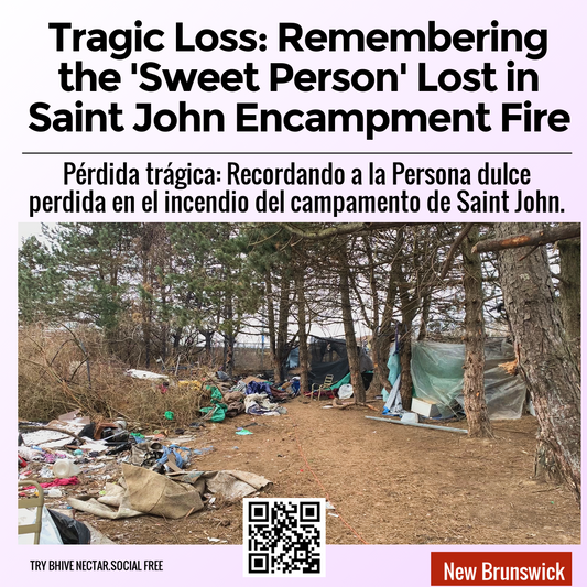 Tragic Loss: Remembering the 'Sweet Person' Lost in Saint John Encampment Fire