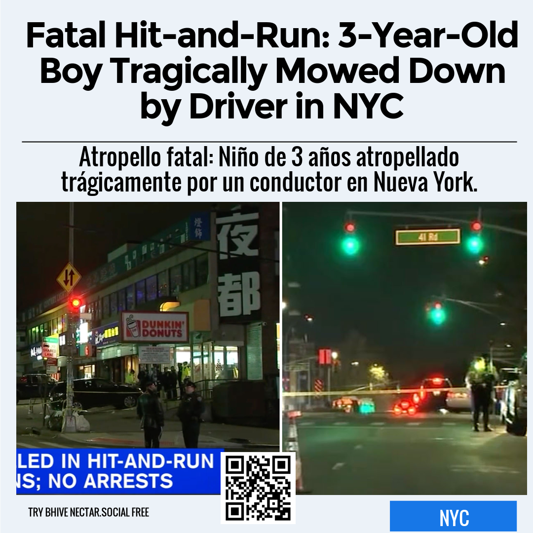 Fatal Hit-and-Run: 3-Year-Old Boy Tragically Mowed Down by Driver in NYC