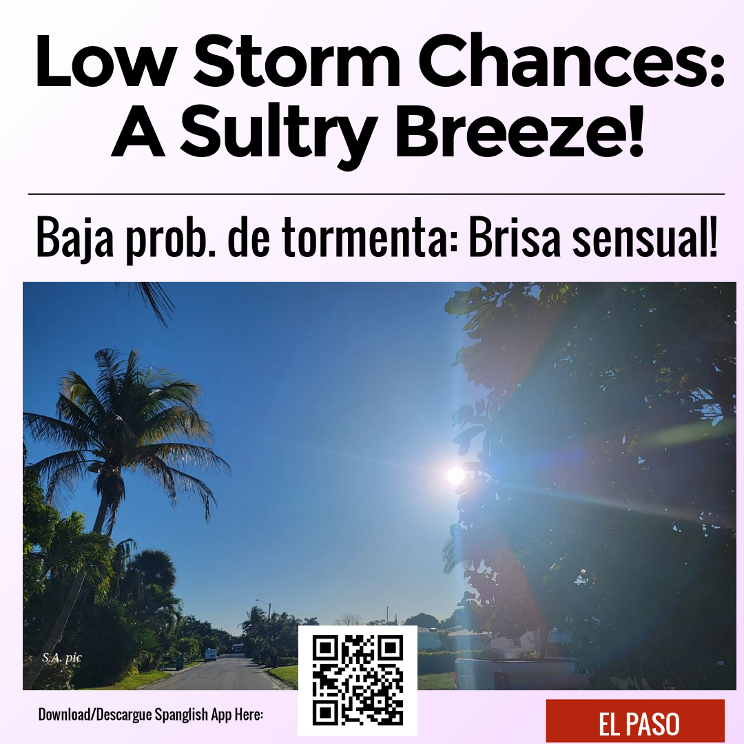 Low Storm Chances: A Sultry Breeze!