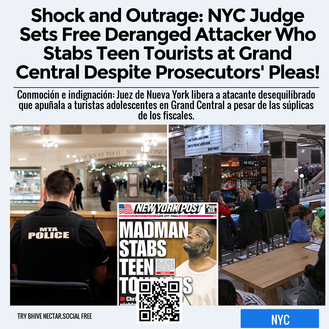 Shock and Outrage: NYC Judge Sets Free Deranged Attacker Who Stabs Teen Tourists at Grand Central Despite Prosecutors' Pleas!