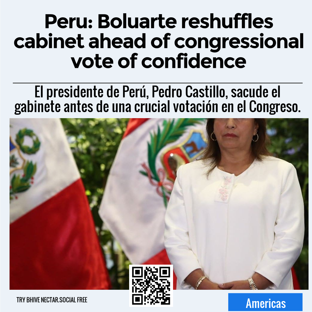 Peru: Boluarte reshuffles cabinet ahead of congressional vote of confidence