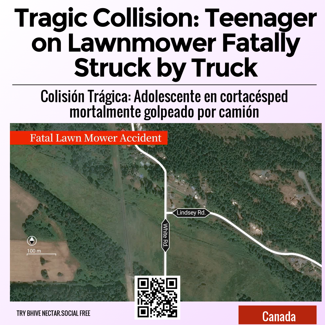 Tragic Collision: Teenager on Lawnmower Fatally Struck by Truck