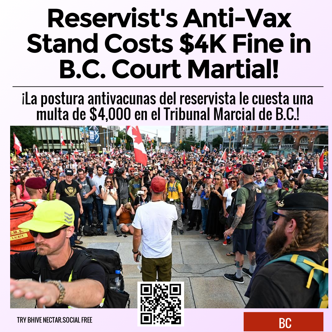 Reservist's Anti-Vax Stand Costs $4K Fine in B.C. Court Martial!