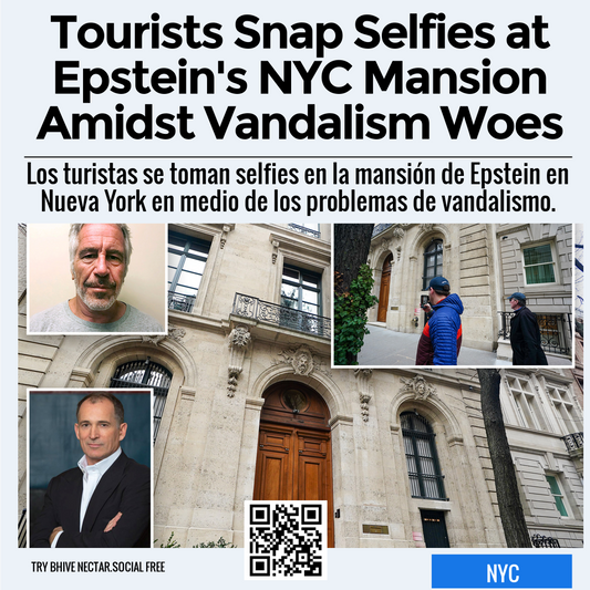 Tourists Snap Selfies at Epstein's NYC Mansion Amidst Vandalism Woes