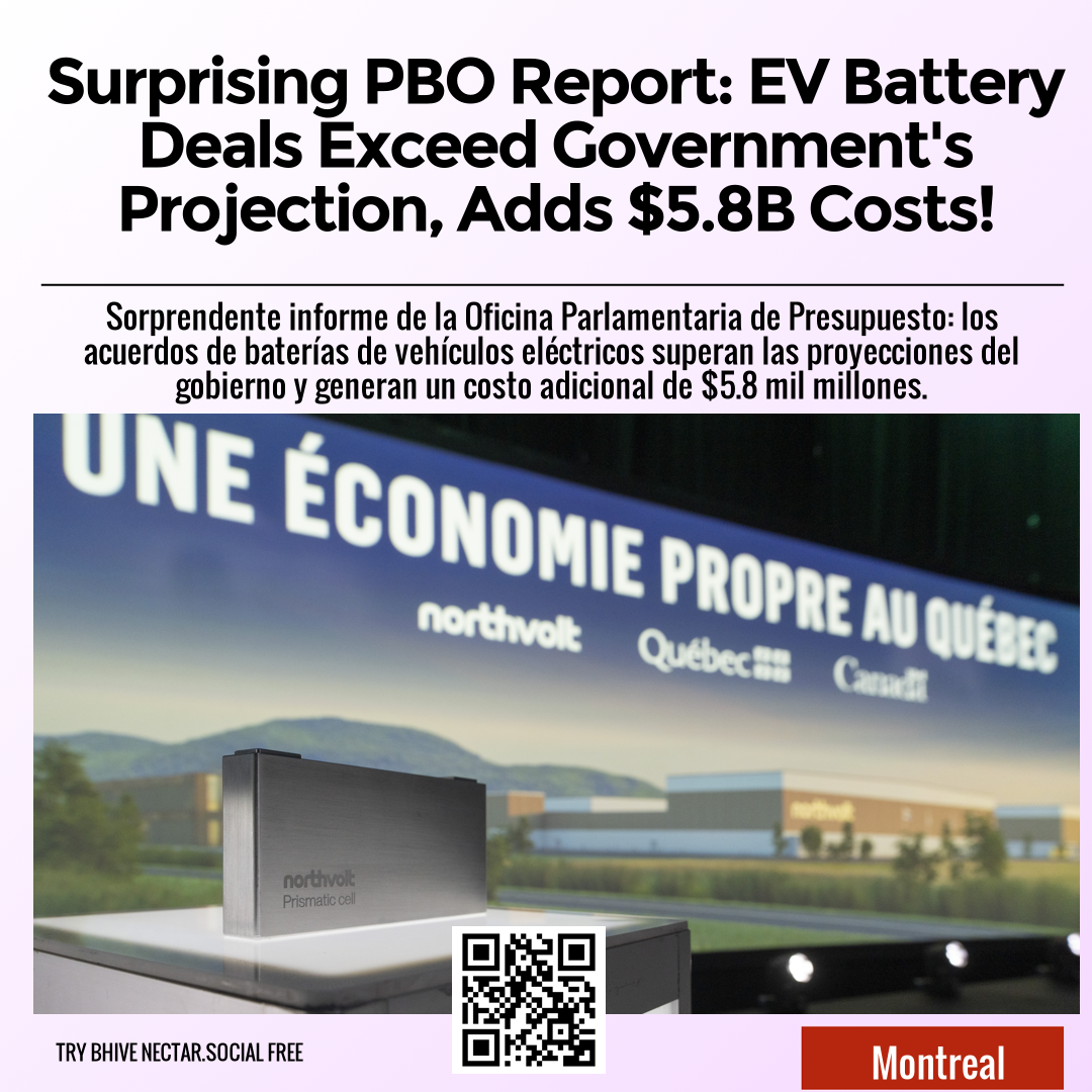 Surprising PBO Report: EV Battery Deals Exceed Government's Projection, Adds $5.8B Costs!