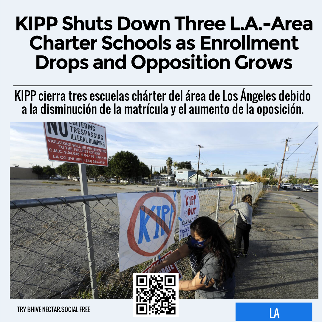 KIPP Shuts Down Three L.A.-Area Charter Schools as Enrollment Drops and Opposition Grows